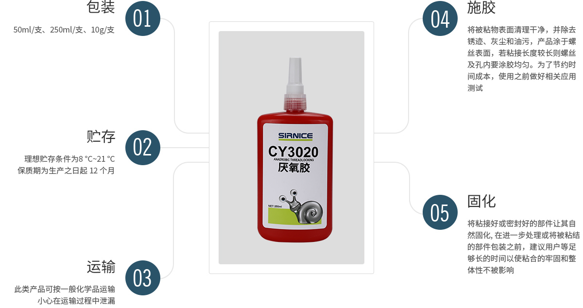 厌氧胶特种胶CY3020使用说明